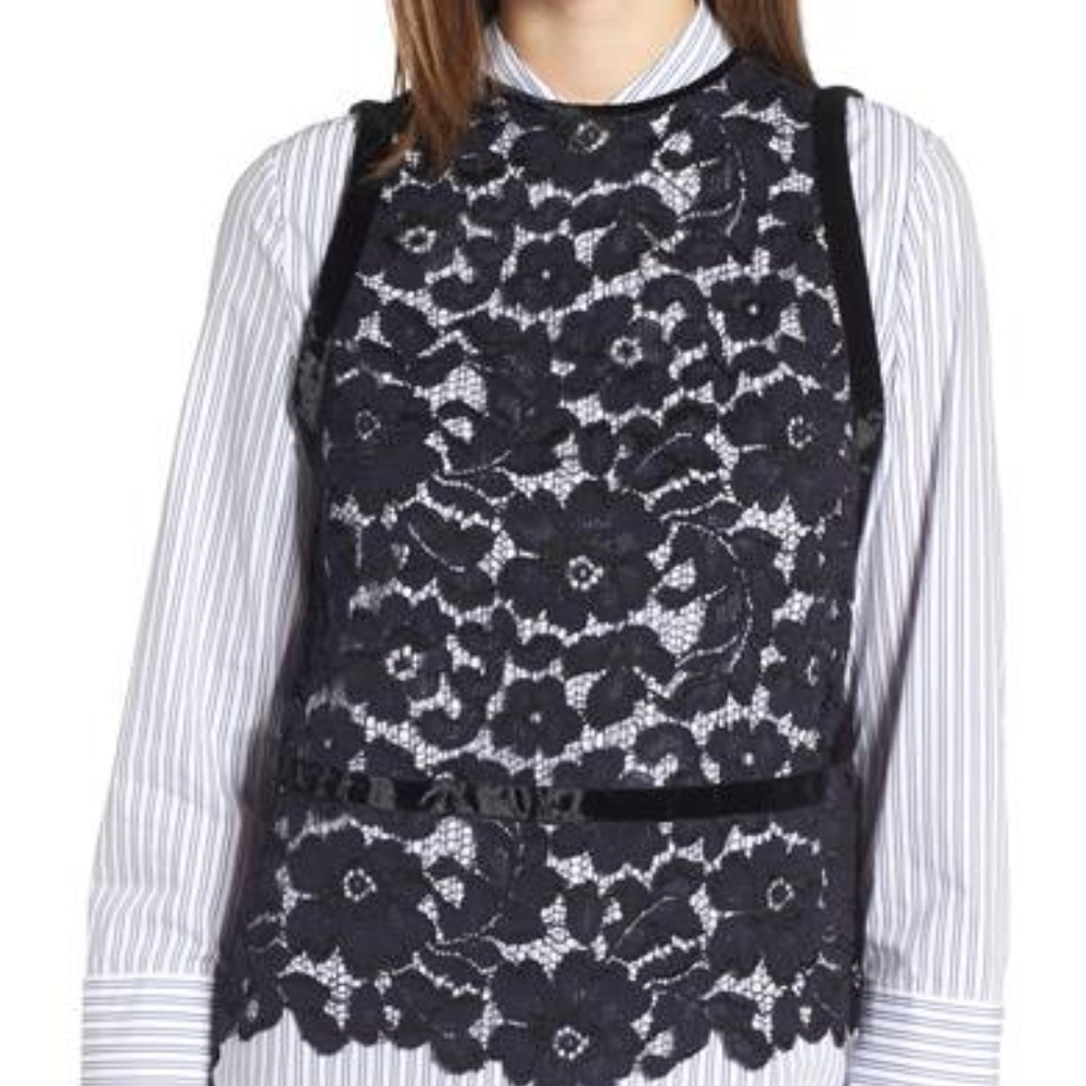 LEWIT Sheer Lace Top SIZE M